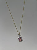 Gold plated pink necklace