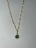 Green flower gold plated